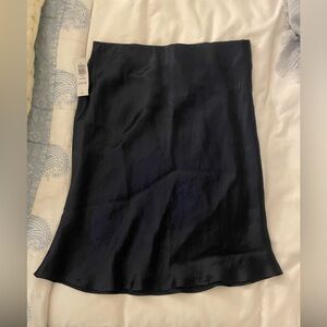 Aritzia Babaton Navy Satin Mini Skirt